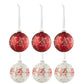 Red Glass Christmas Baubles Set (x6)