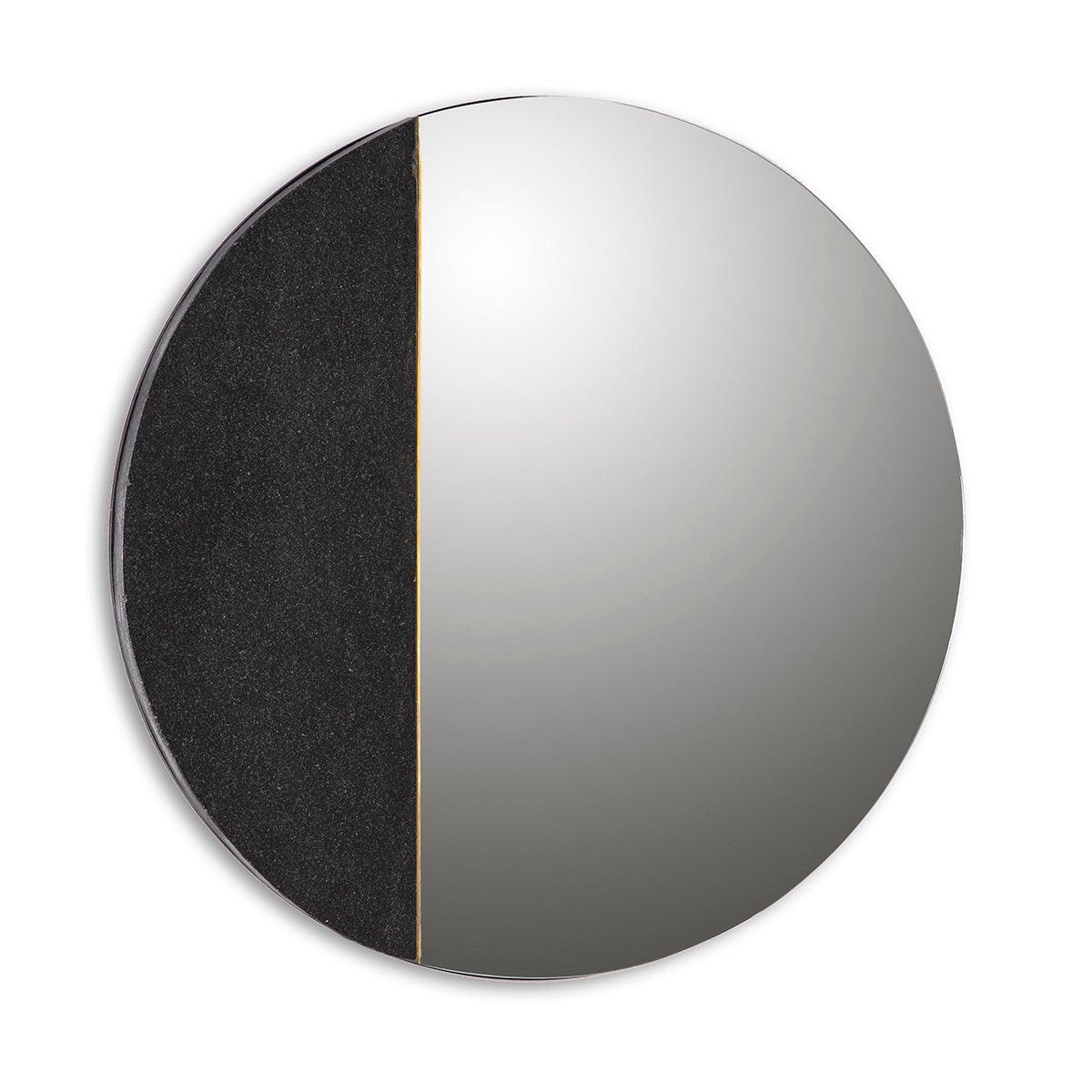 Round Black Marble Mirror