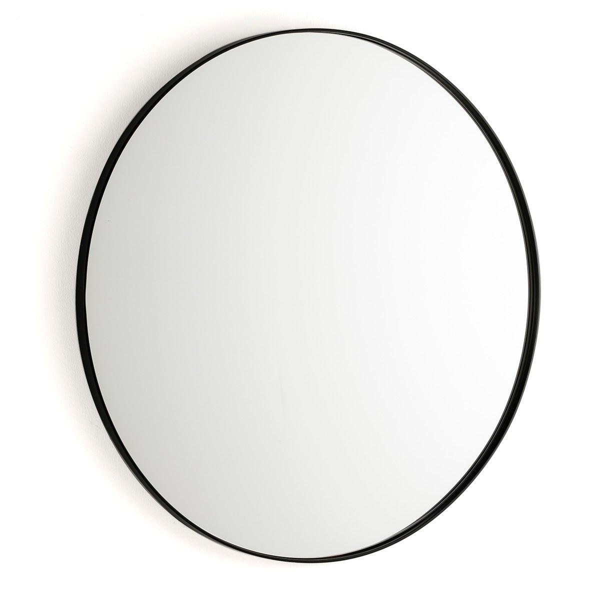 Round Black Metal Mirror