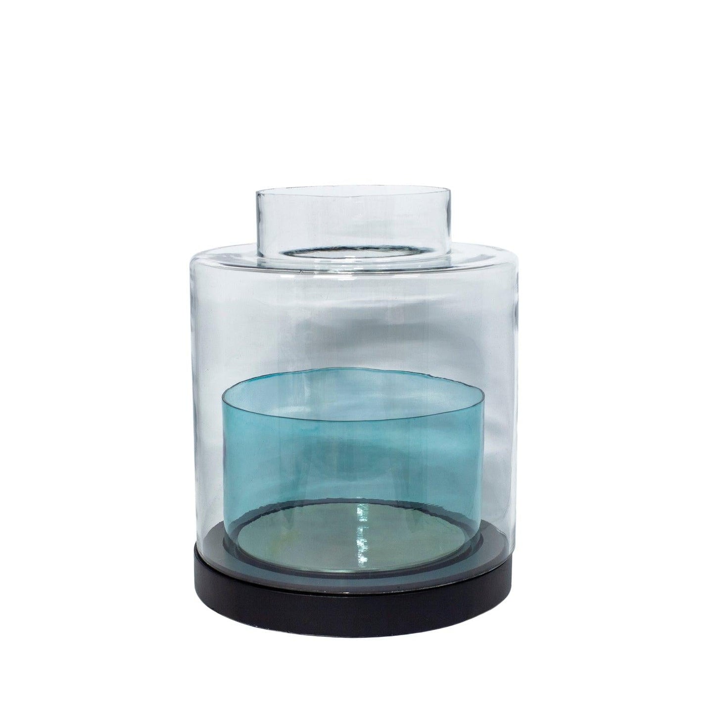 Round Blue Glass Lantern