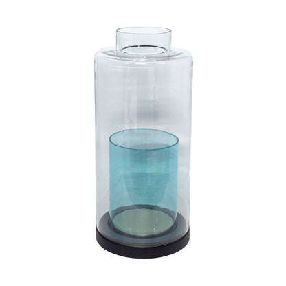 Round Blue Glass Lantern