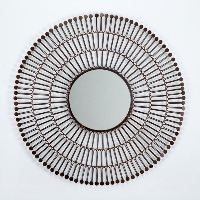 Round Bronze Metal Mirror