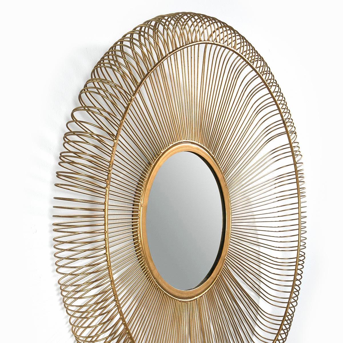 Round Gold Iron Mirror