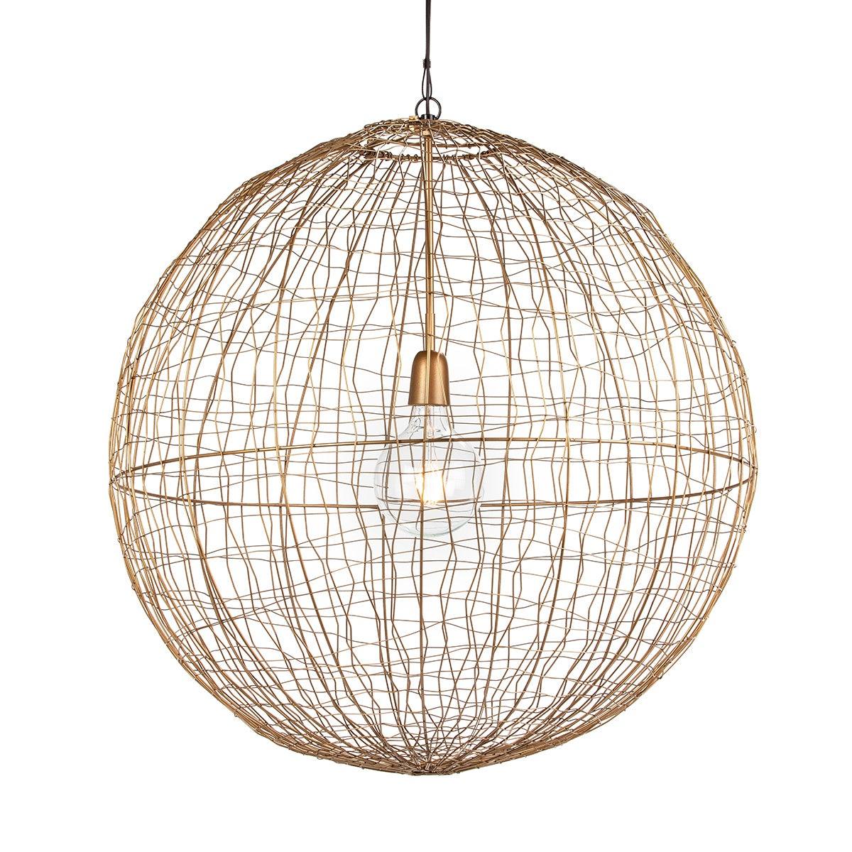 Round Gold Metal Ceiling Lamp