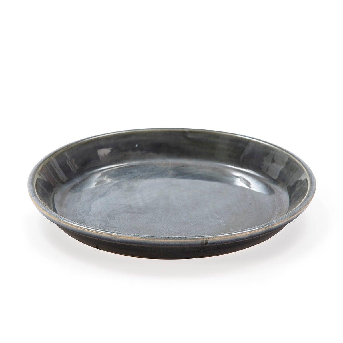 Round Grey Ceramic Plate