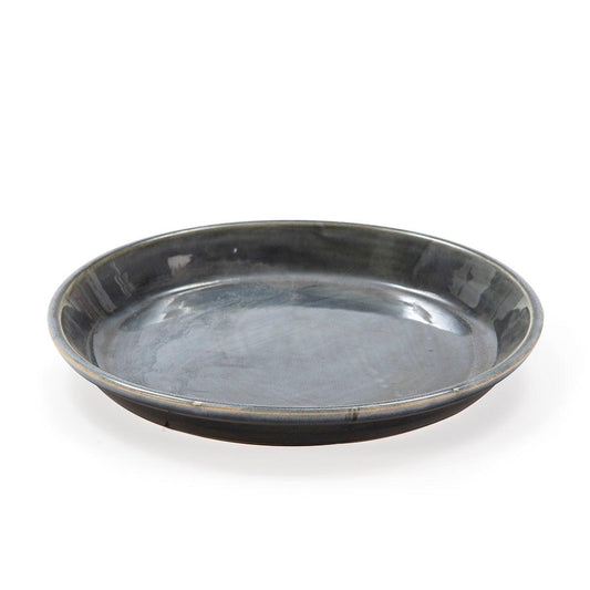 Round Grey Ceramic Plate