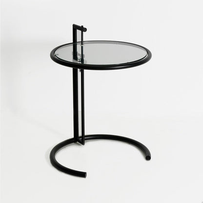 Round Metal Side Table W/Glass