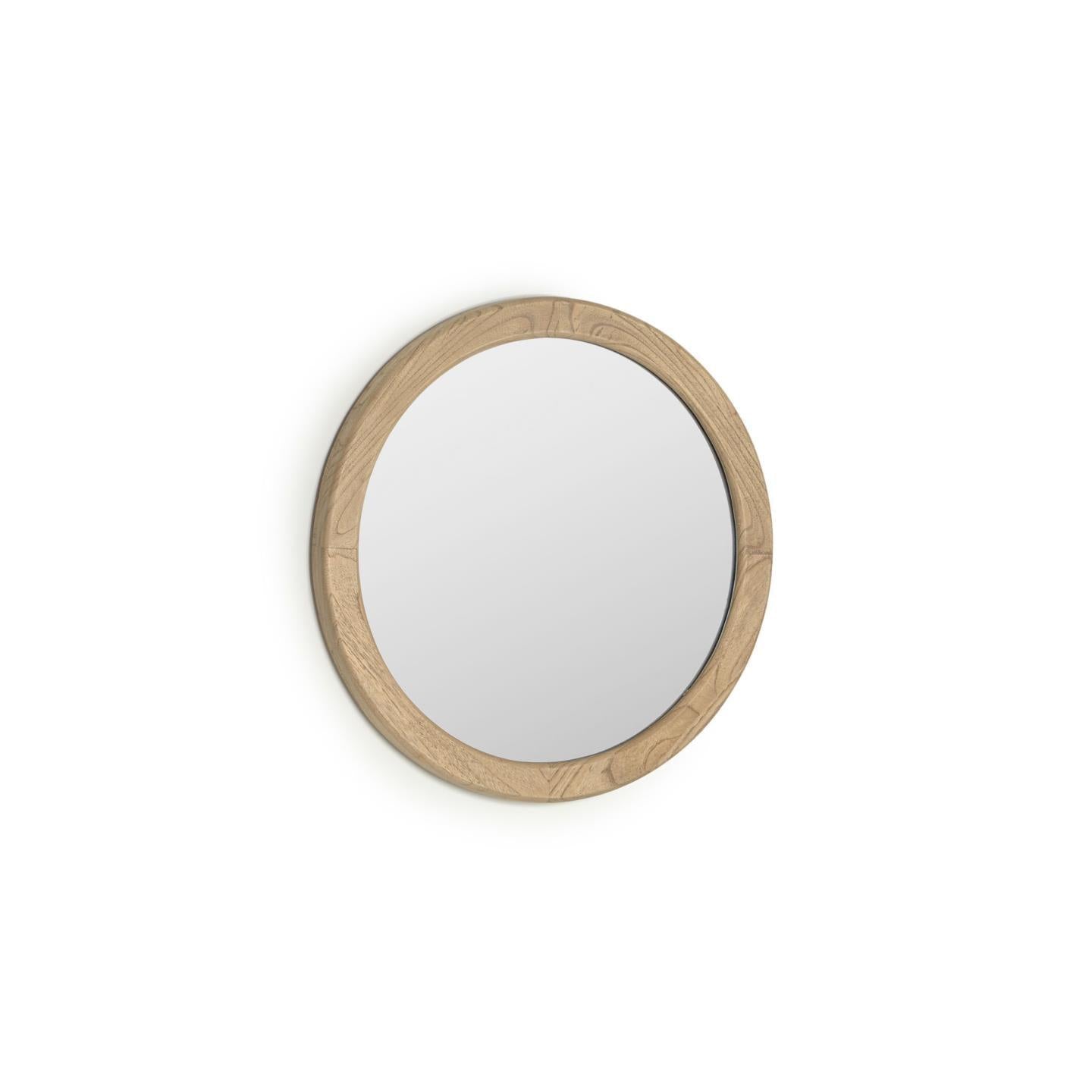Round Wood Mirror