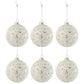 Silver Glass Christmas Baubles Set (x6)