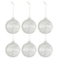 Silver Glass Christmas Baubles Set (x6)