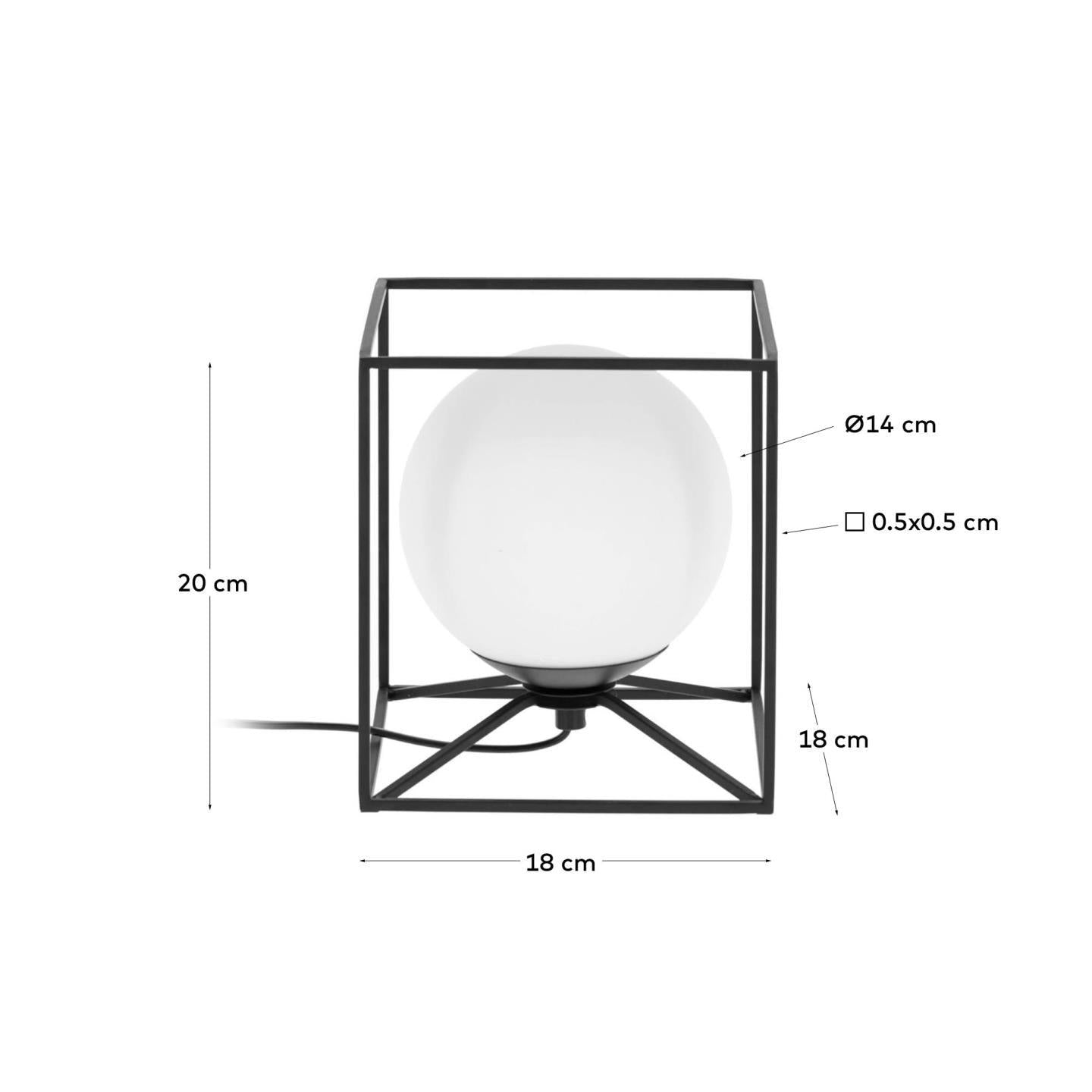 Square Black Iron Table Lamp