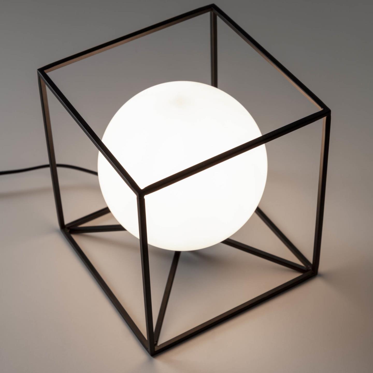 Square Black Iron Table Lamp