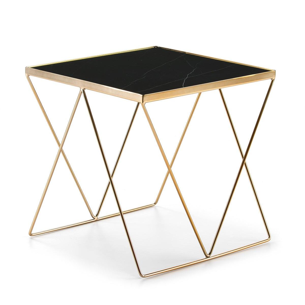 Square Black Marble Side Table