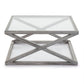 Square Wood Coffee Table W/Glass