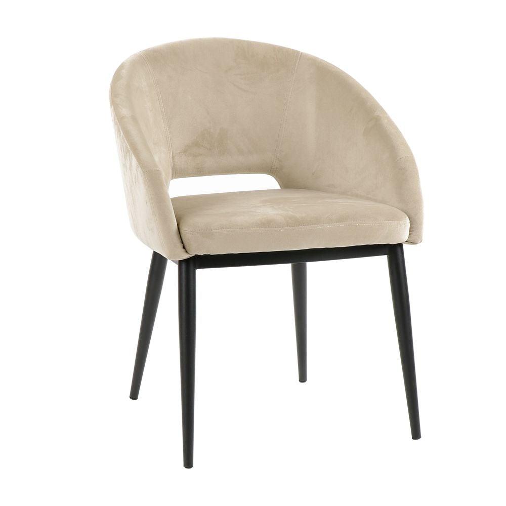 Velour Chair W/ Metal