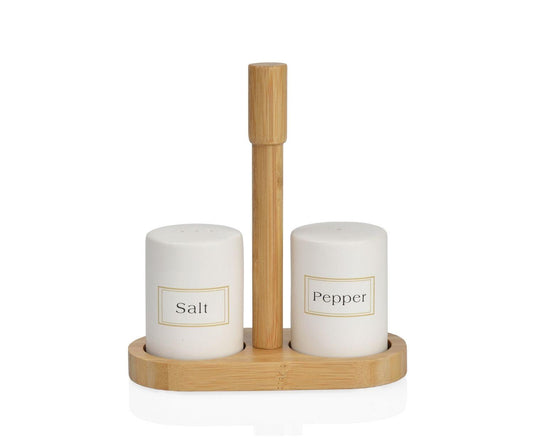 White Ceramic Set Pot For Pepper & Salt