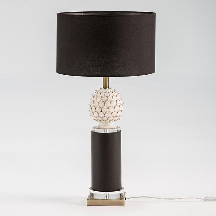 White Ceramic Table Lamp W/Metal