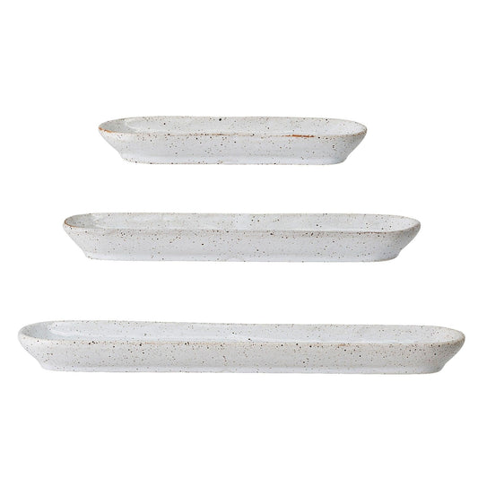 White Ceramic Tray Set (x3)