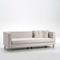 White Fabric Sofa W/Wood Legs
