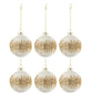 White Glass Christmas Baubles Set (x6)