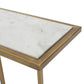 White Marble Console W/Metal
