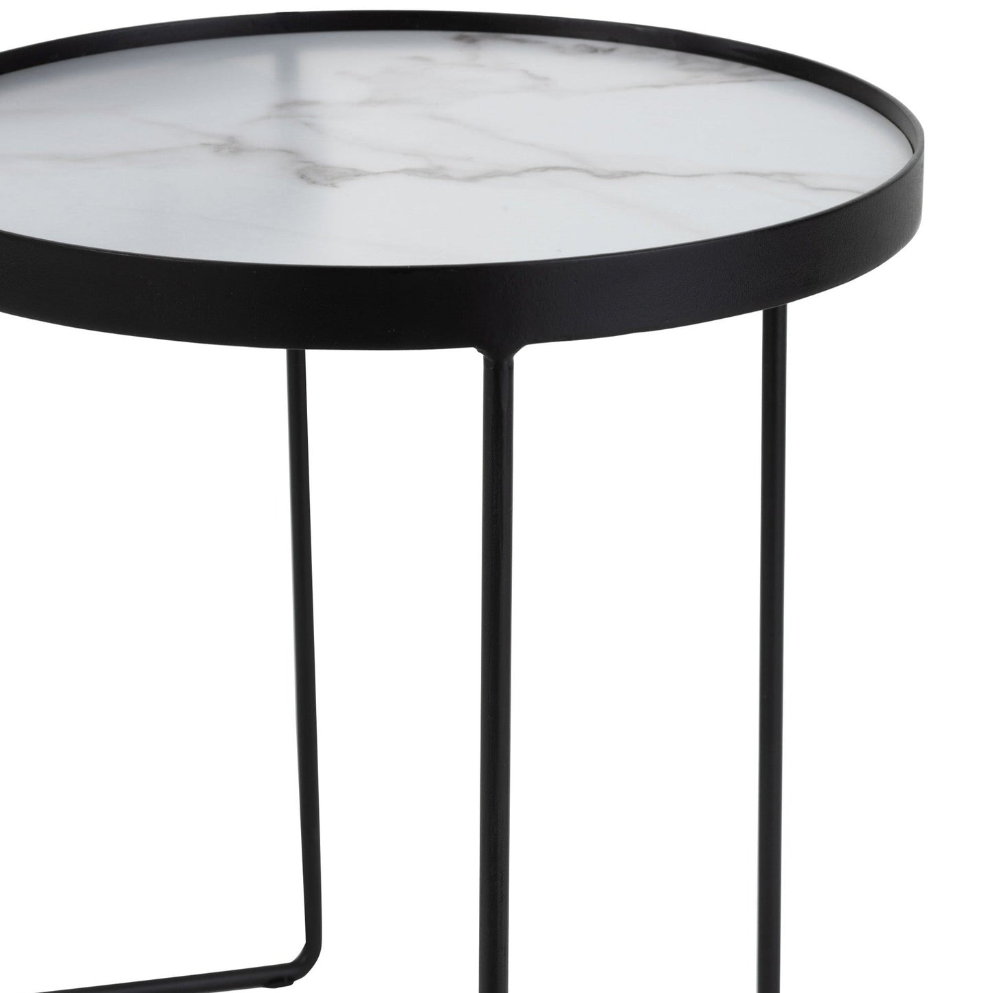 White Marble Side Table Set (x2)