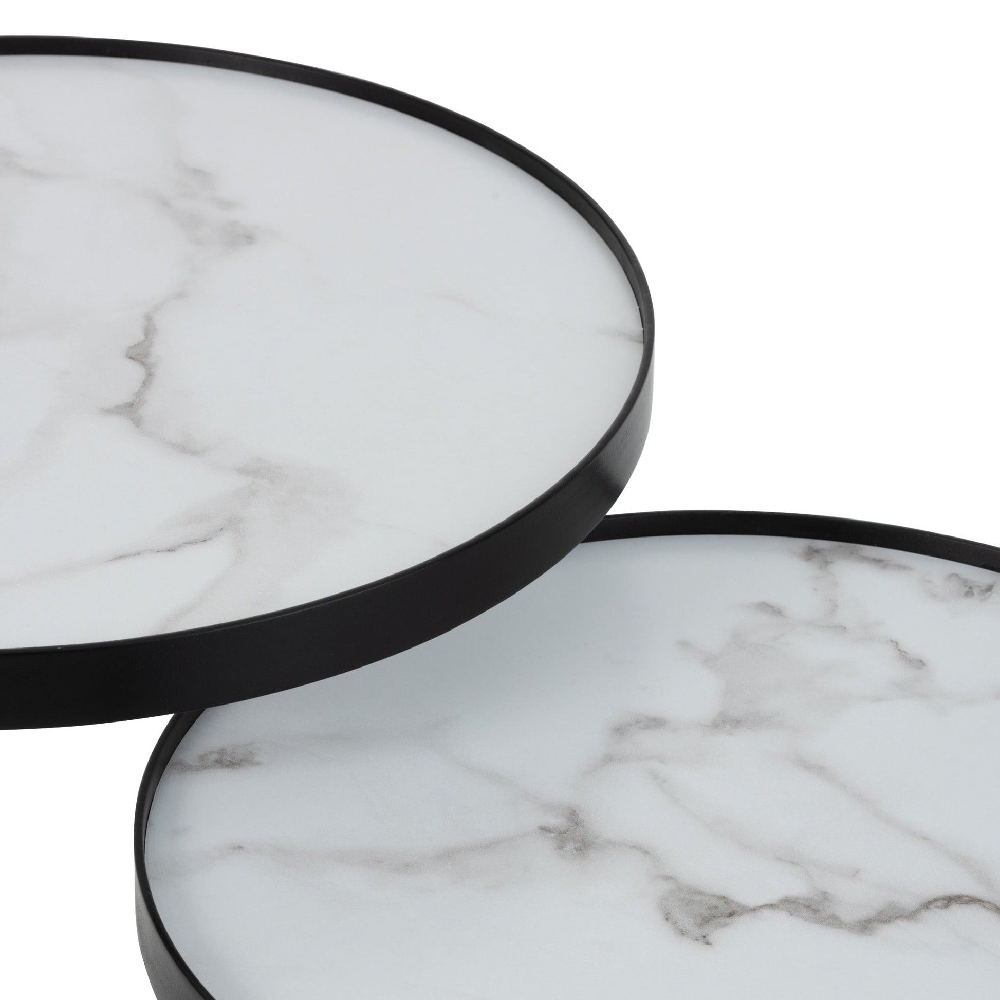 White Marble Side Table Set (x2)