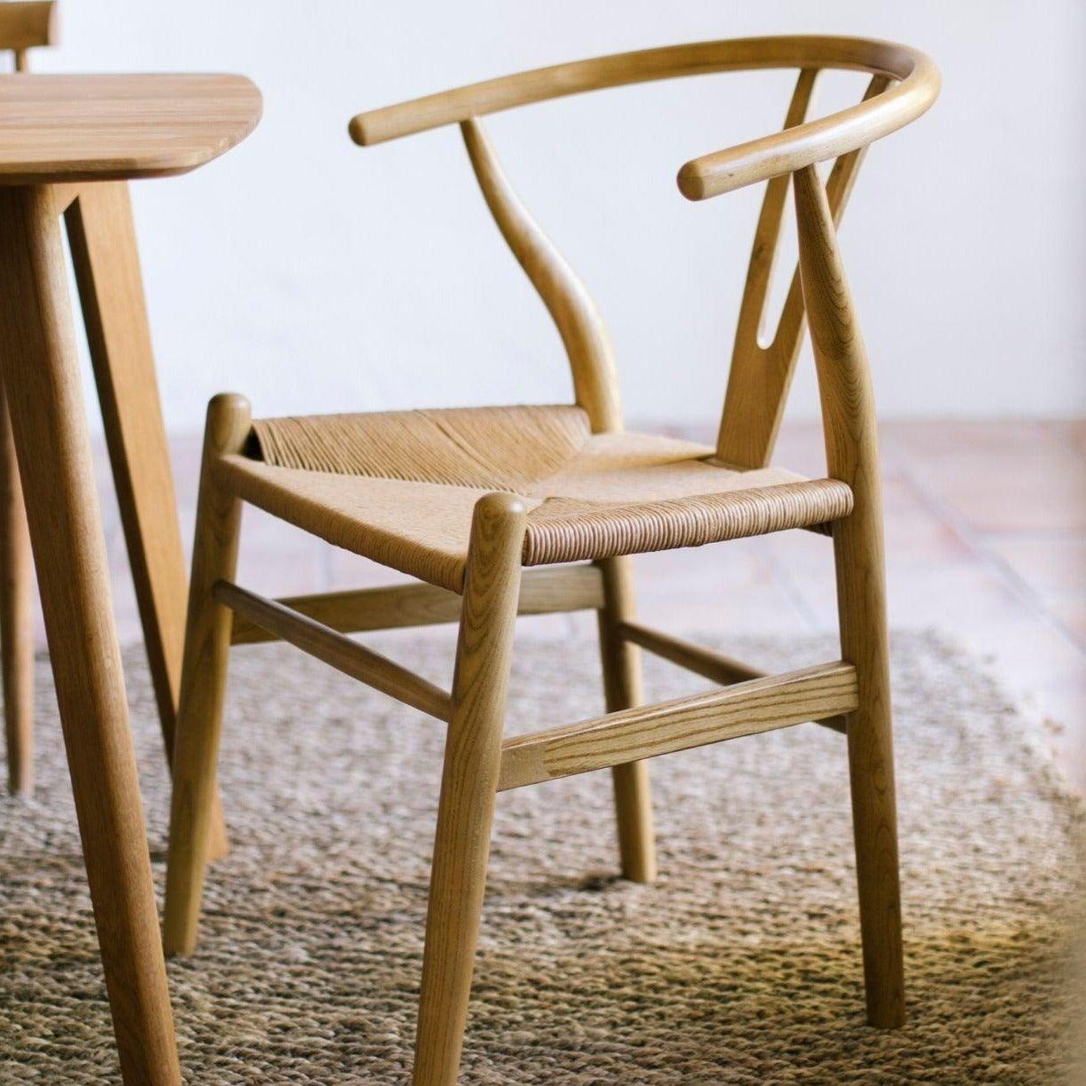 Wood Chair W/Jute