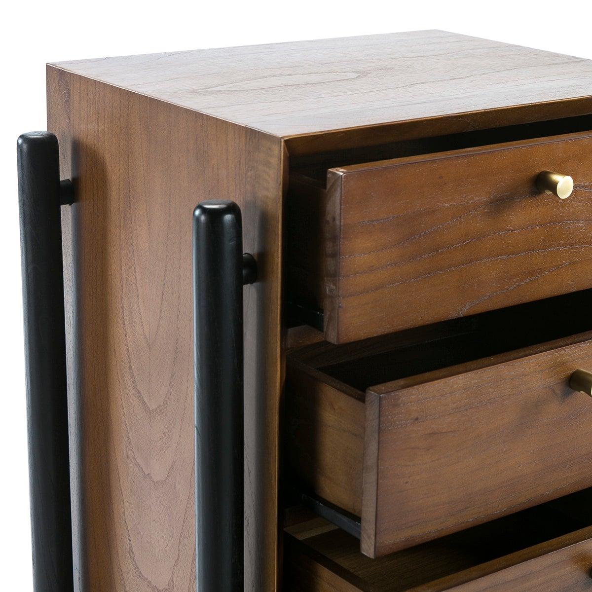 Wood Chest Of Drawers W/Black Legs