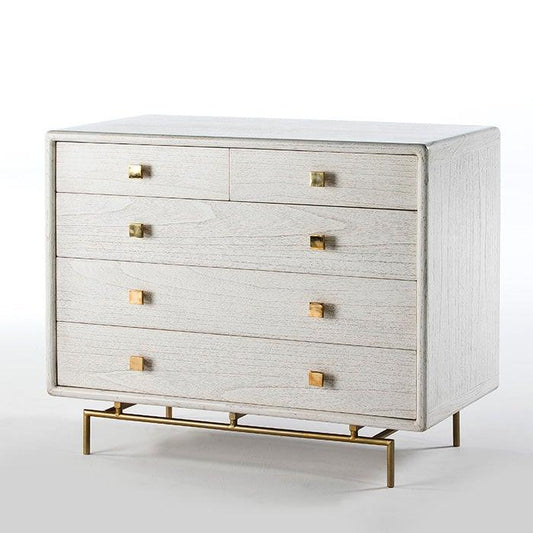 Wood Chest Of Drawers W/Metal