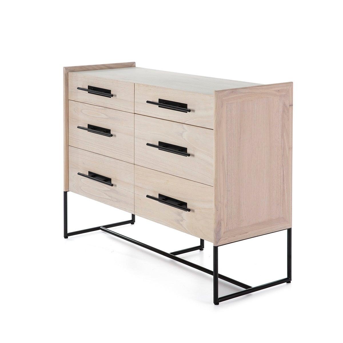 Wood Dresser W/Metal