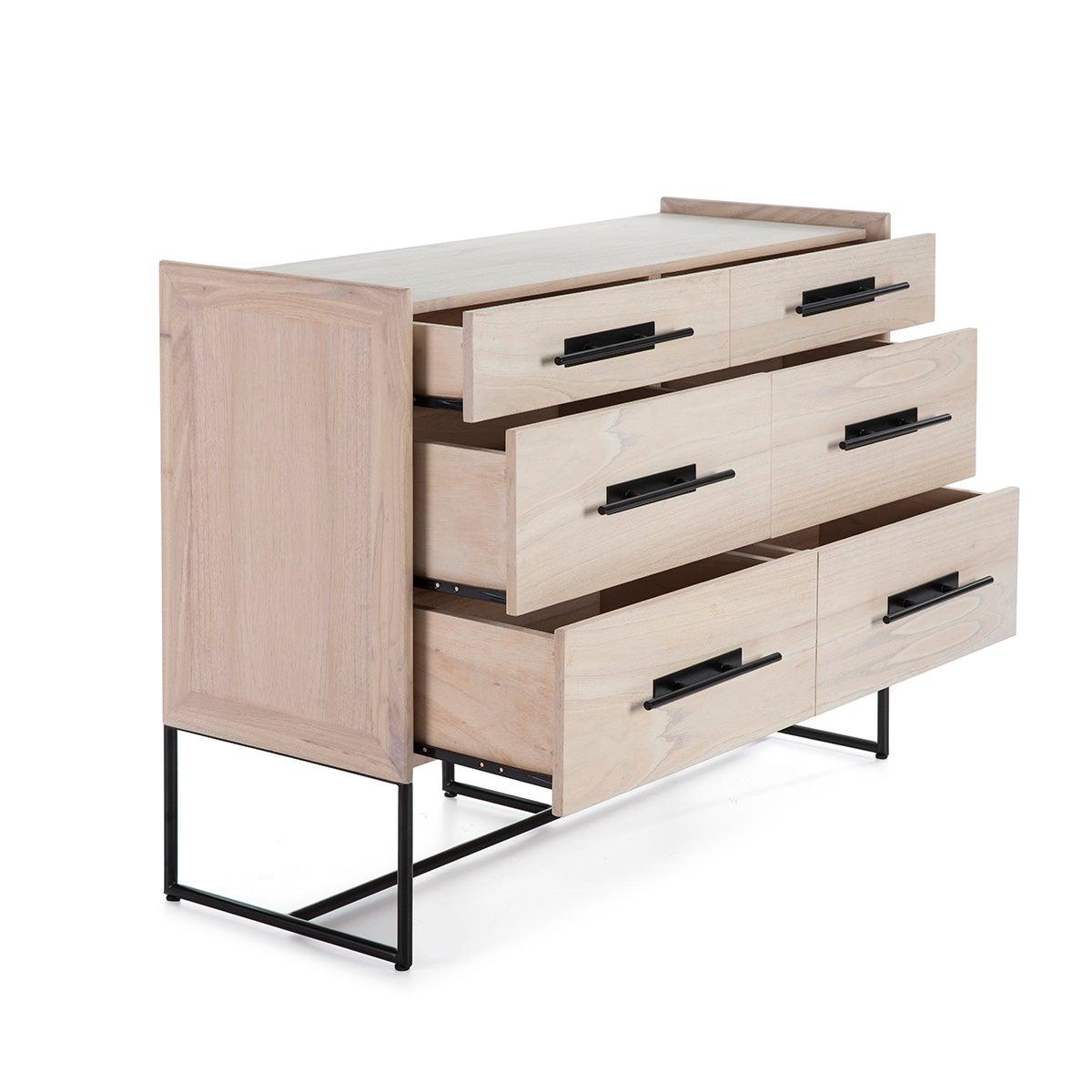 Wood Dresser W/Metal