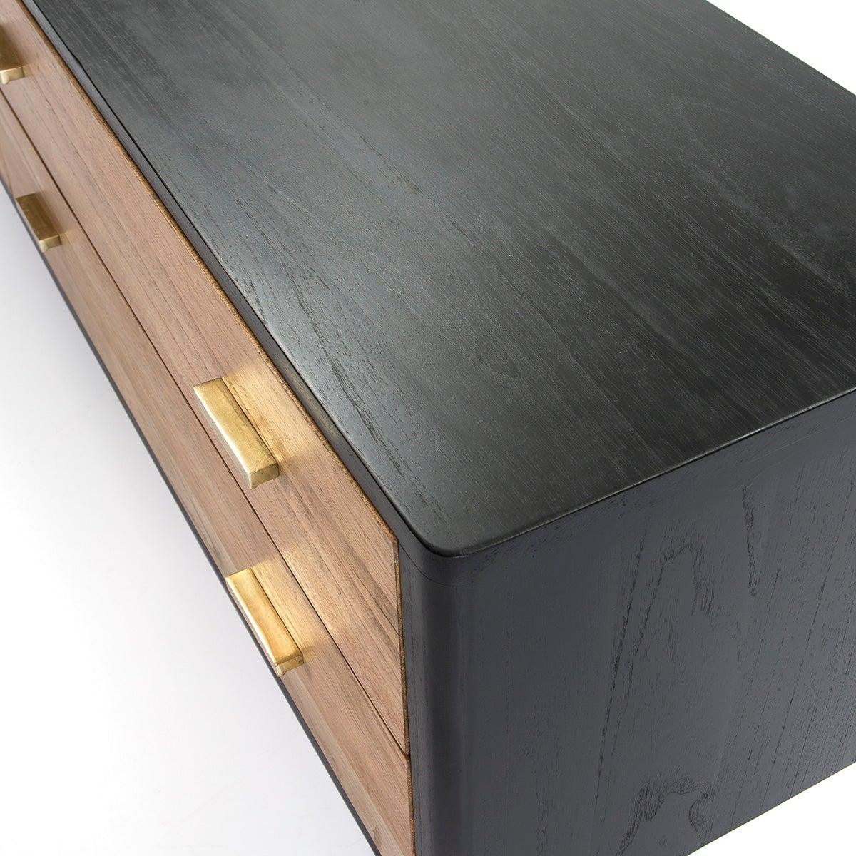 Wood Sideboard W/Gold Handles