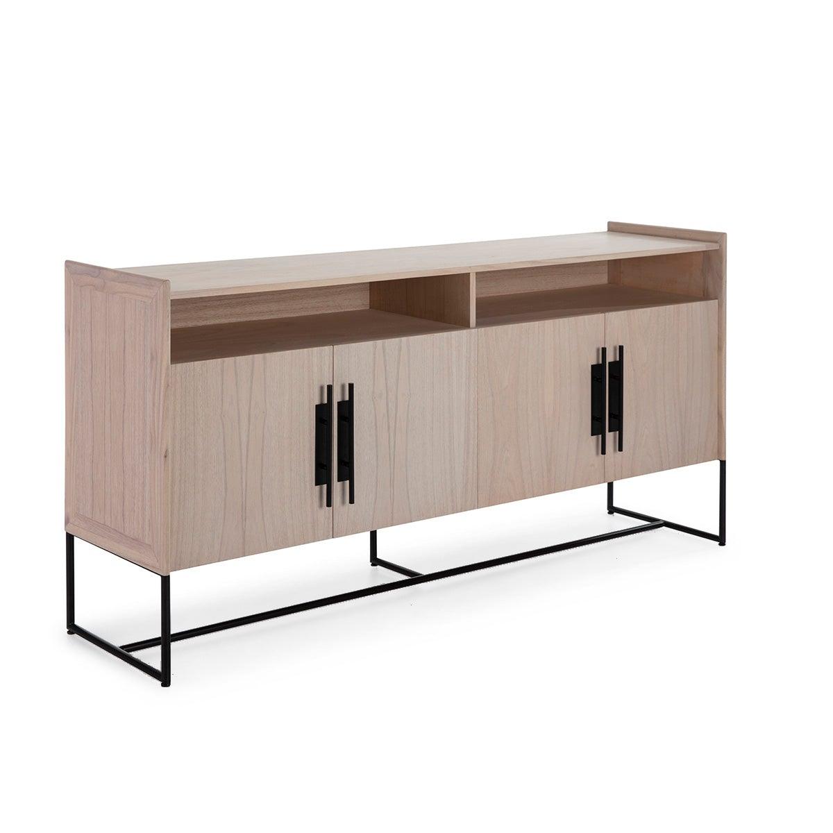 Wood Sideboard W/Metal