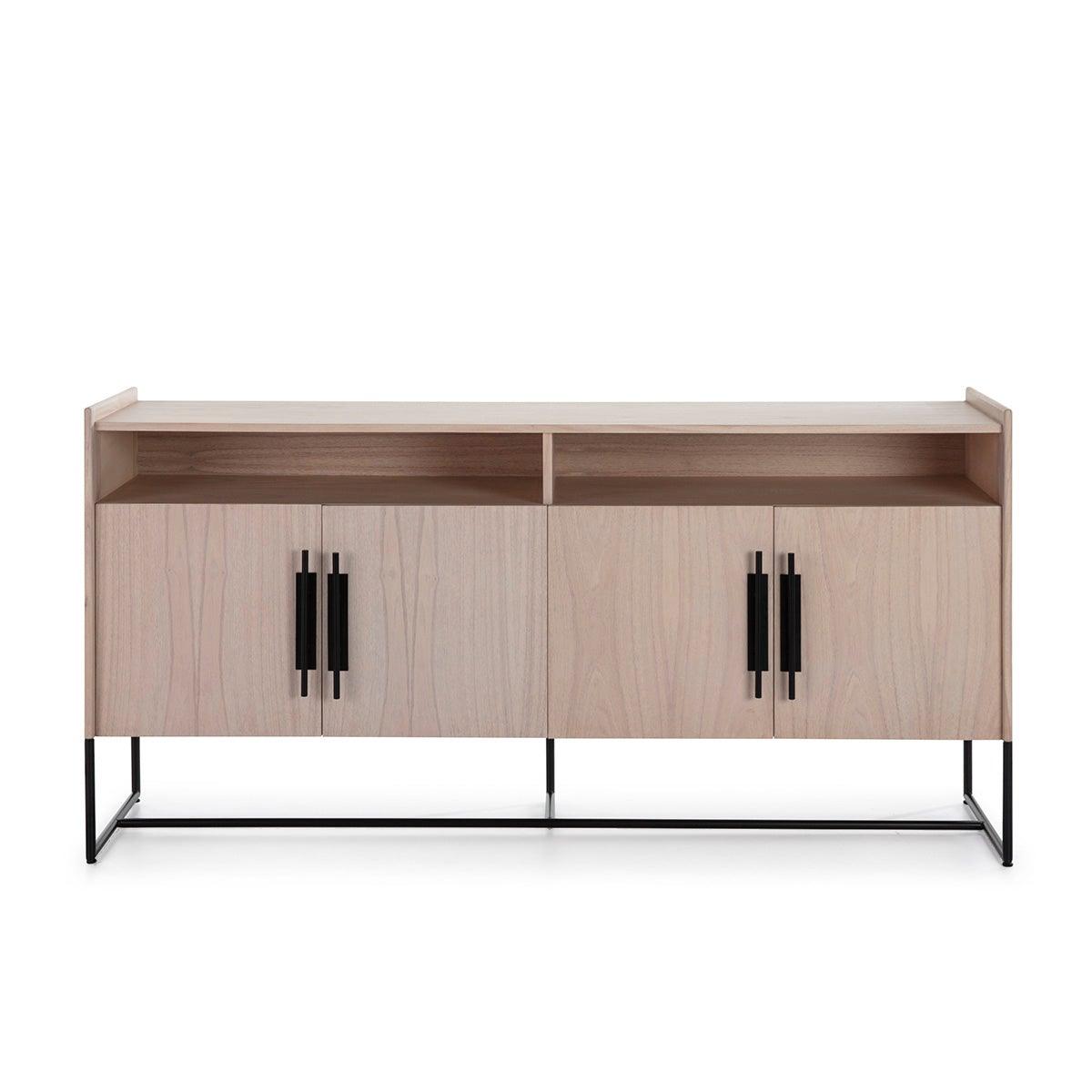 Wood Sideboard W/Metal