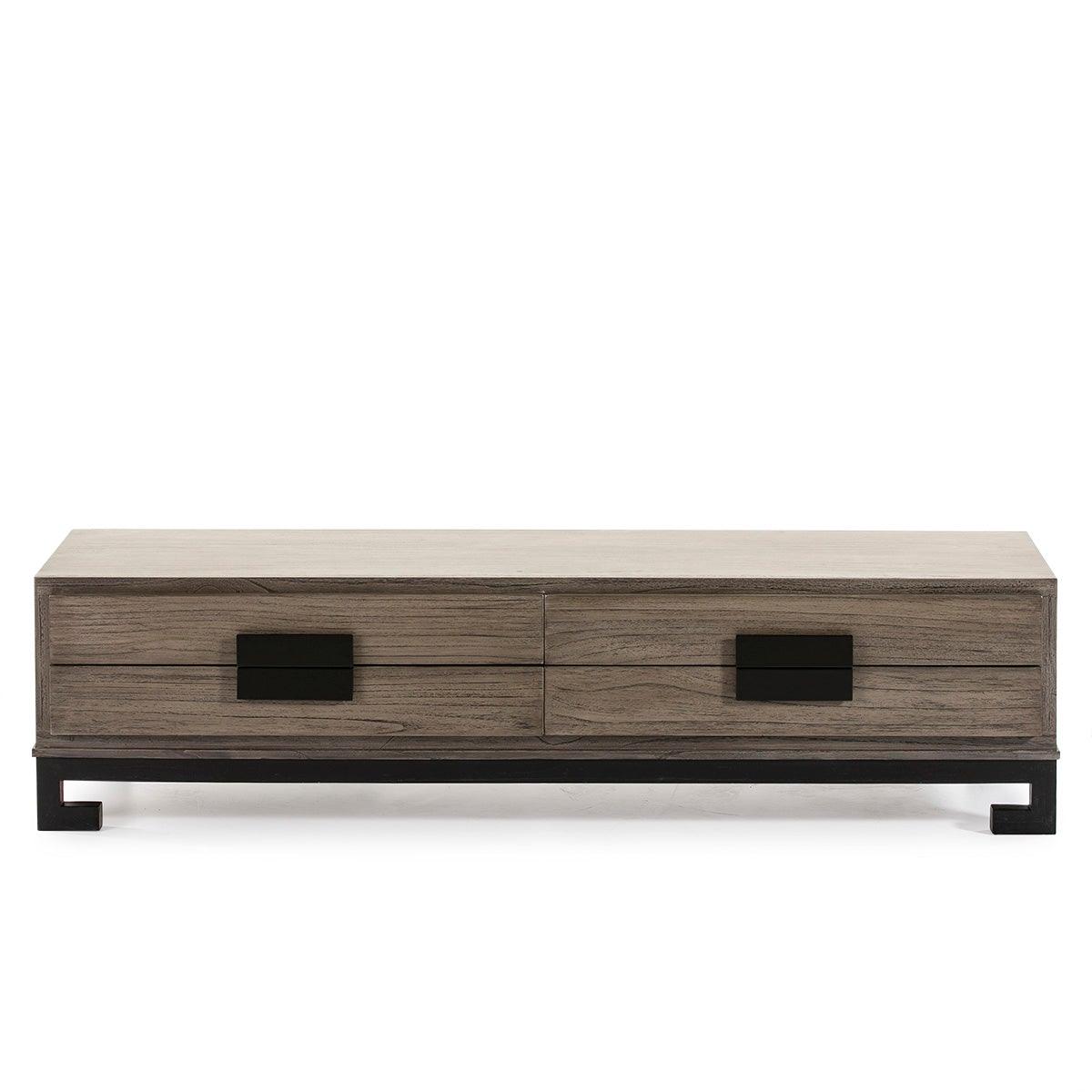 Wood TV Cabinet W/Black Legs