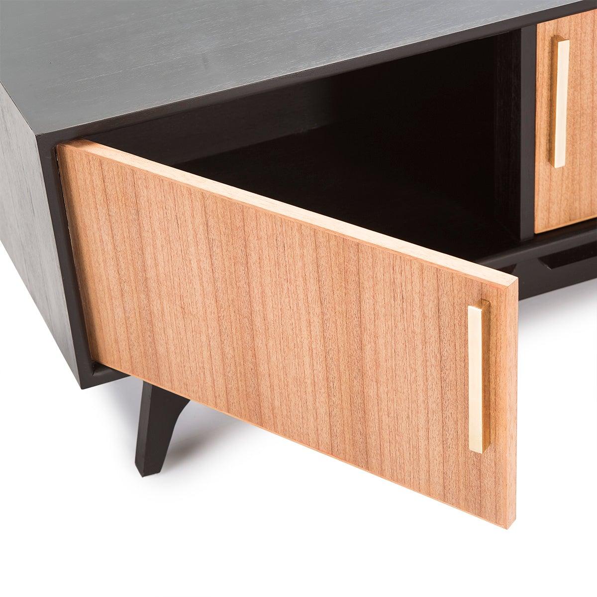 Wood TV Cabinet W/Gold Handles