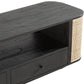 Wood TV Cabinet W/ Rattan